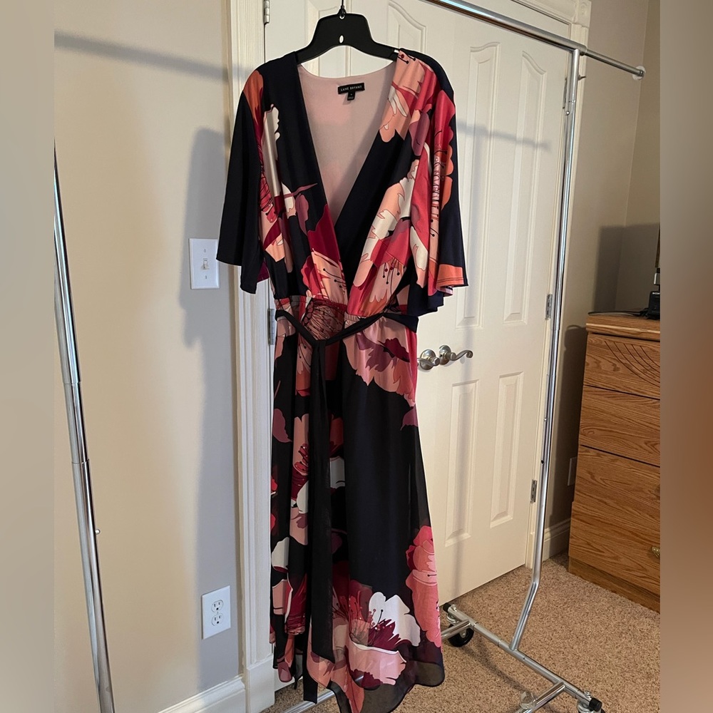 Lane Bryant faux wrap dress with belt tie